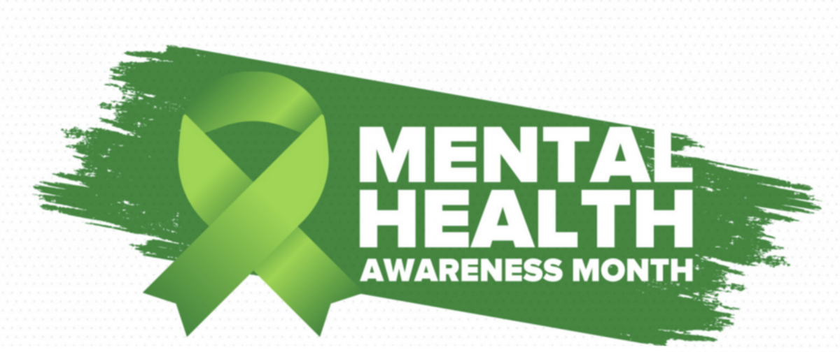 Green logo on a white background that shows Mental Health Awareness Month Logo